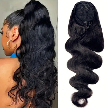 Body Wave Drawstring Ponytail Human Hair
