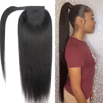 Straight Wrap Around Ponytail Human Hair